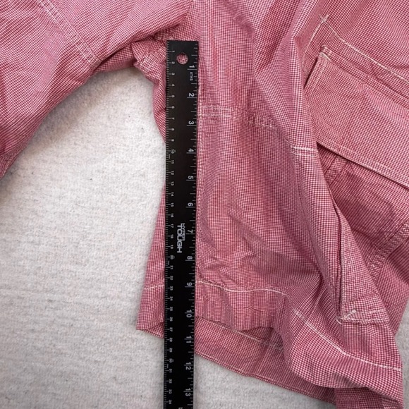 Nautica Co Mens Red Wh Gingham Cargo Shorts Cotton 36 preppy coastal gorpcore - Picture 7 of 10